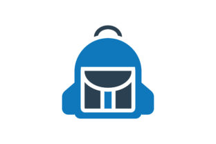 School Bag Glyph Blue Icon Vector Review