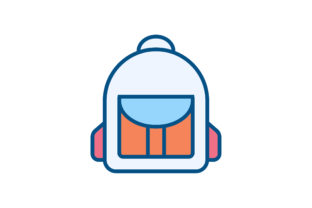 School Bag Liner Fill Icon Vector Review