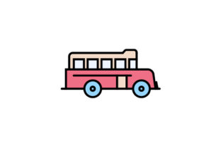School Bus Linear Fill Icon Vector Review
