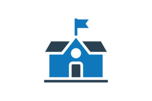 School Glyph Blue Icon Vector: Embroidery Review